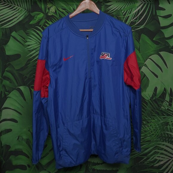 NIKE TEAM USA HOCKEY WARM UP SPRING PULL OVER JACKET QUARTER ZIP - Picture 1 of 16